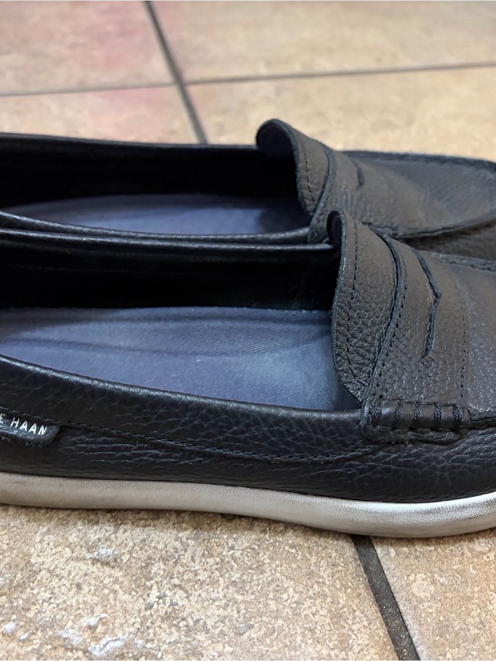 Cole Haan Black Leather Slip-On Loafers